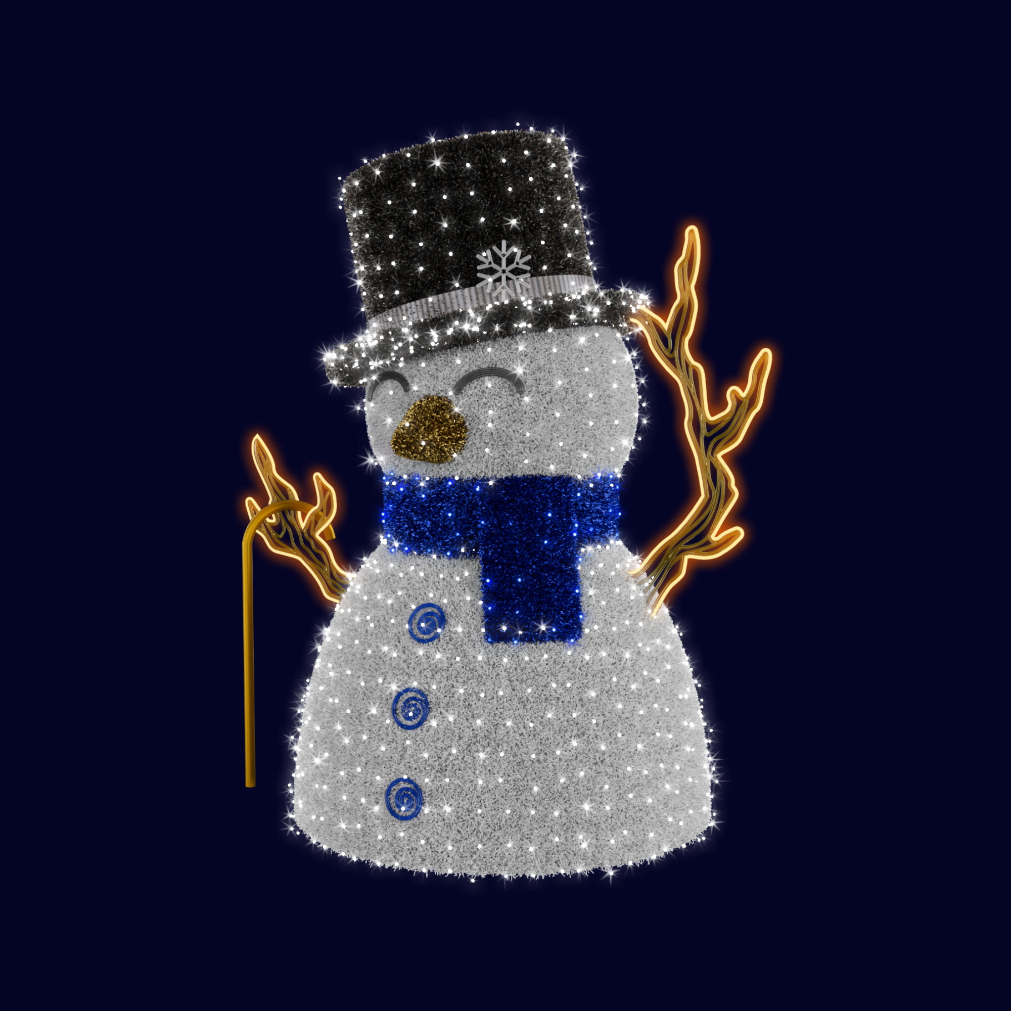 Décor de noël 3D Mr neige choupi H2 x L2,3 x P2m